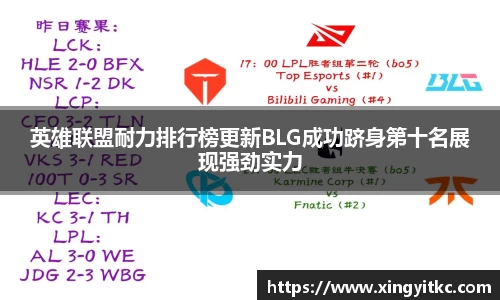 英雄联盟耐力排行榜更新BLG成功跻身第十名展现强劲实力